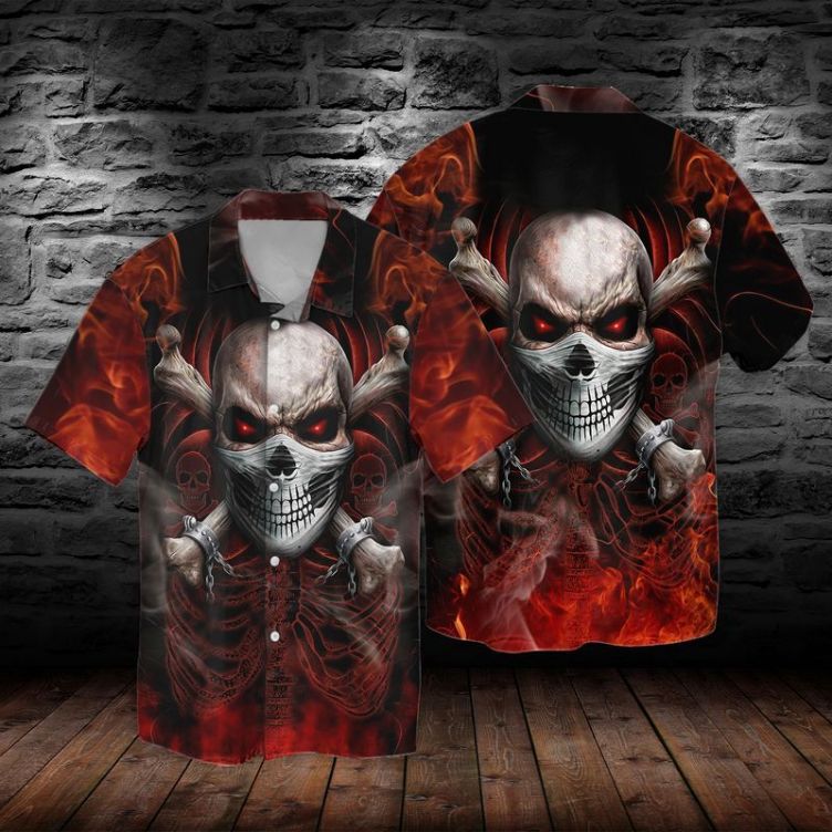 Skull Red 2 Hawaiian Shirt