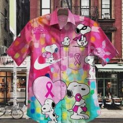 Snoopy Breast Cancer Awareness Iii Hawaiian Shirt