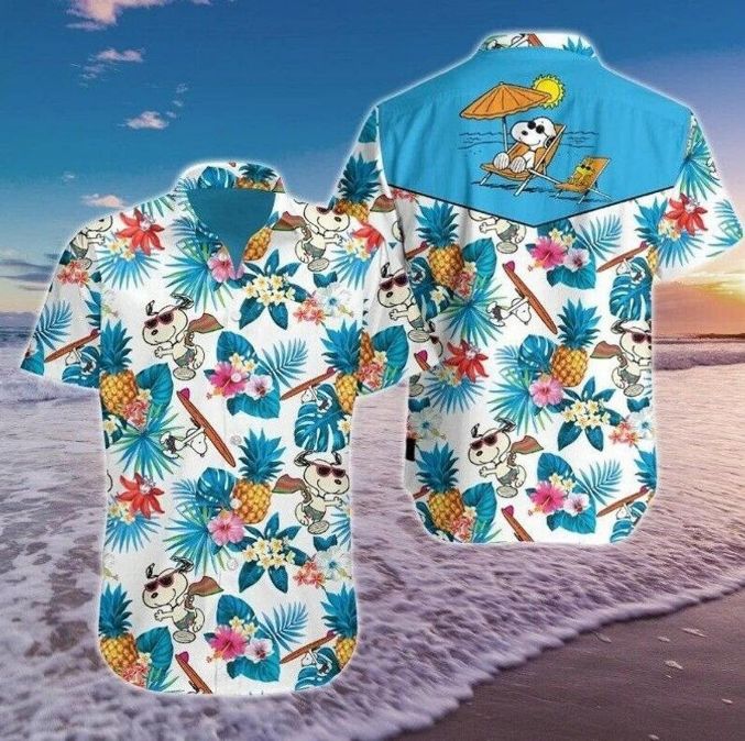 Snoopy Tropical Pattern Hawaiian Shirt - Teeruto