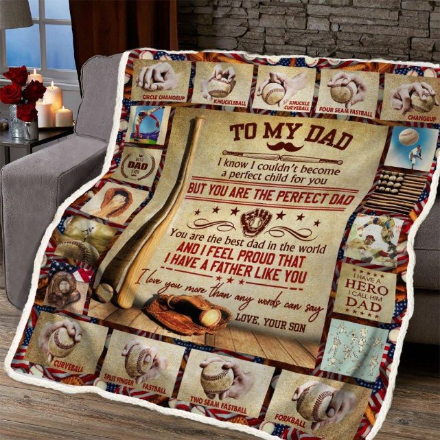 Son To Dad You Are The Best Dad In The World Baseball Blanket From Son