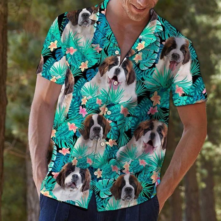 St Bernard Dogs Funny Hawaiian Shirt