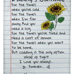 Sunflower Daddy’s Blanket For Dad Father’s Day Birthday