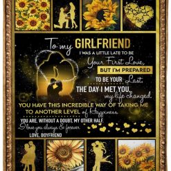 Sunflower To My Girlfriend I Love You Blanket For Girlfriend Birthday