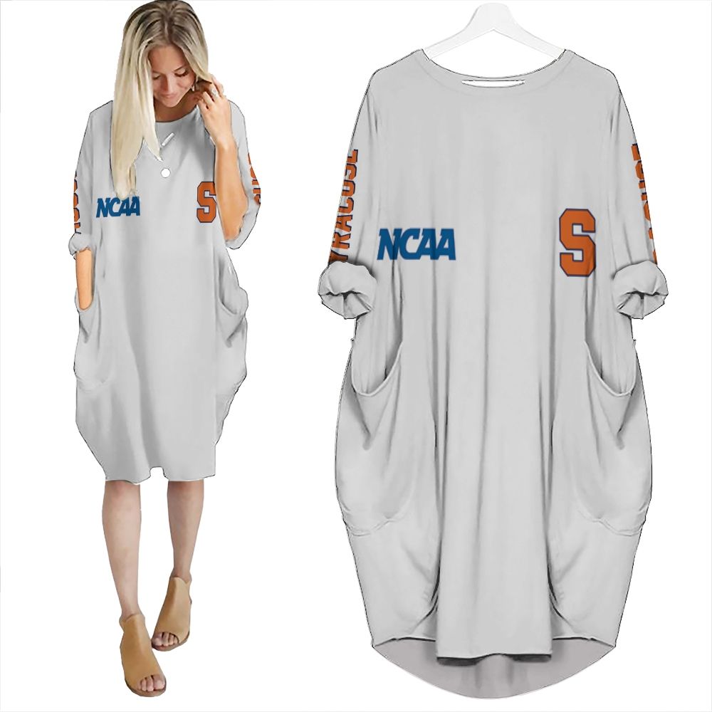 Syracuse Orange Ncaa Bomber 3d Personalized Batwing Pocket Dress