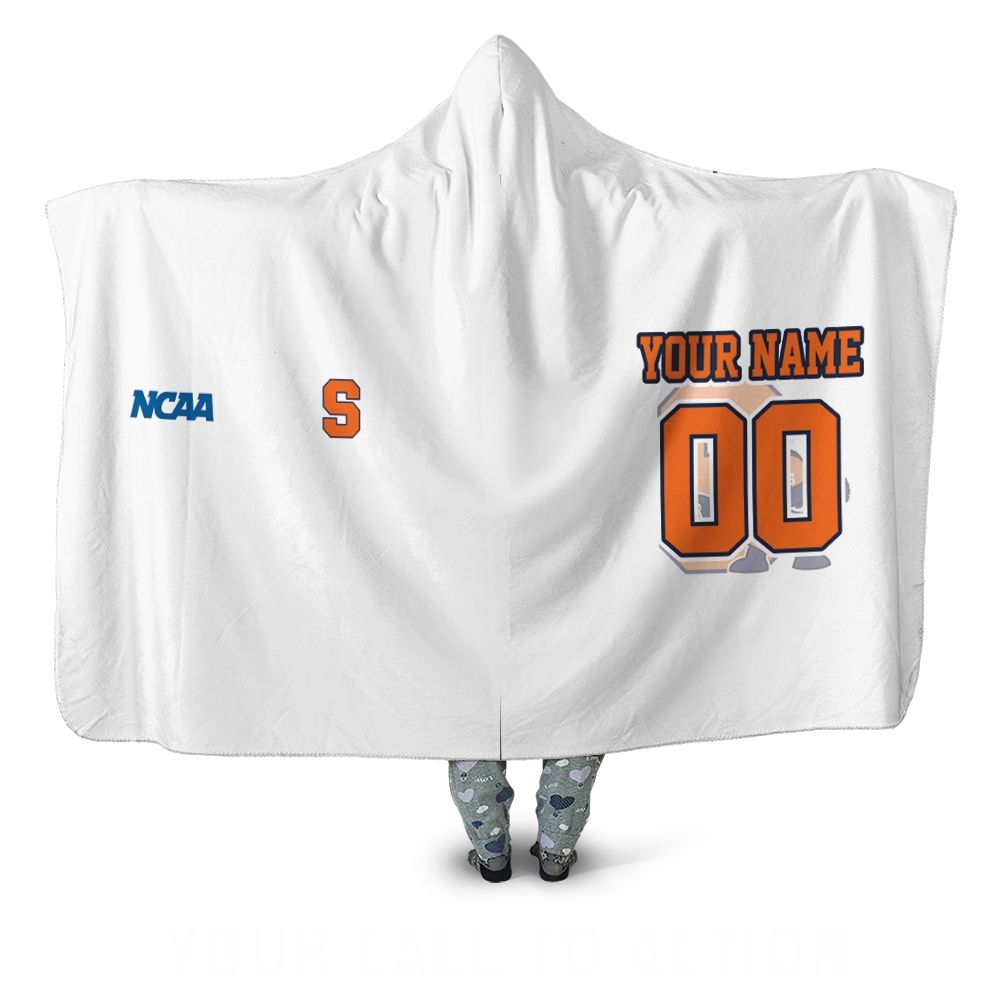 Syracuse Orange Ncaa Bomber 3d Personalized Hooded Blanket