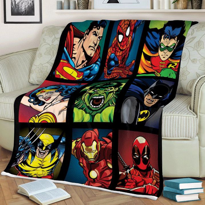 Teams Super Hero Marvel Comics Christmas, Marvel Gift For Fan Comfy Sofa Throw Blanket Gift
