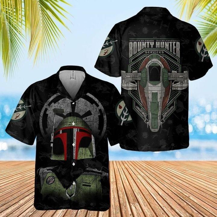The Bounty Hunter Boba Fett Mandalorian Print Hawaiian Shirt