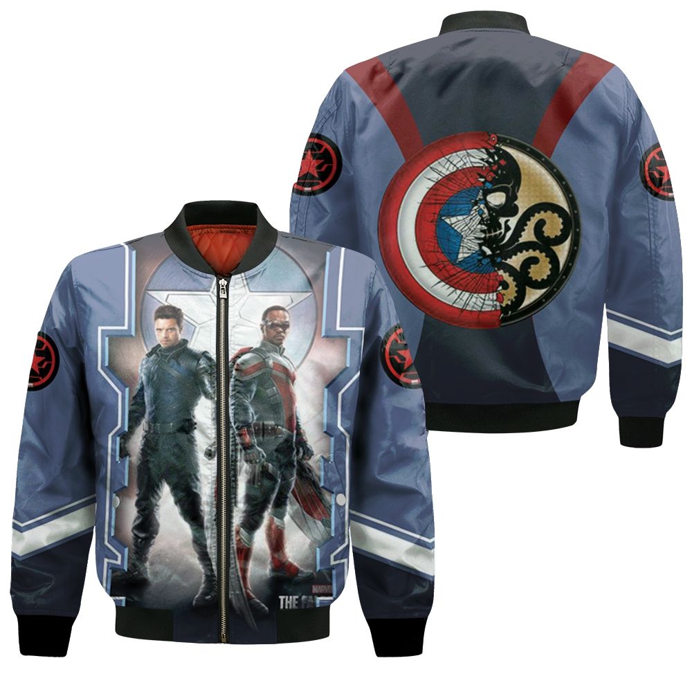 The Falcon And The Winter Soldier Fight Side By Side Bomber Jacket