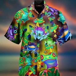The Frog Colorful Print Hawaiian Shirt