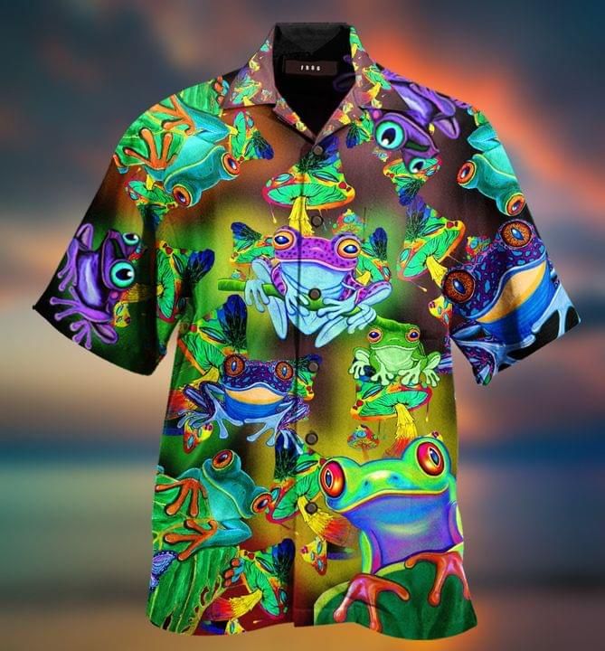 The Frog Colorful Print Hawaiian Shirt - Teeruto