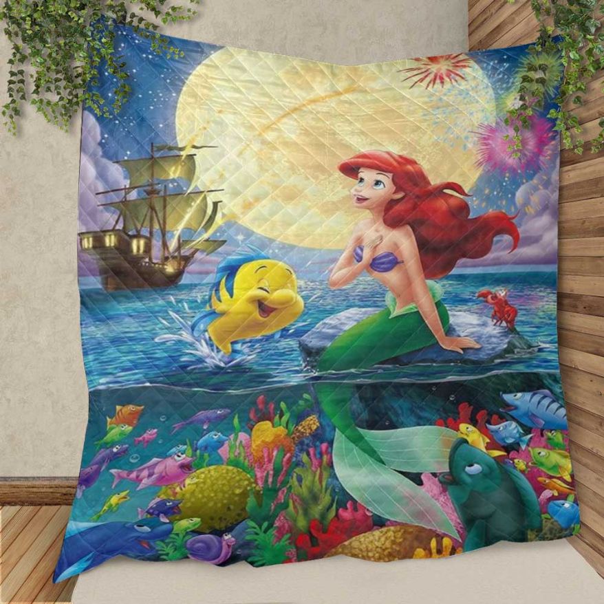 The Little Mermaid Prince Disney 123 Christmas Gifts Lover Quilt Blanket,prince Quilt Blanket