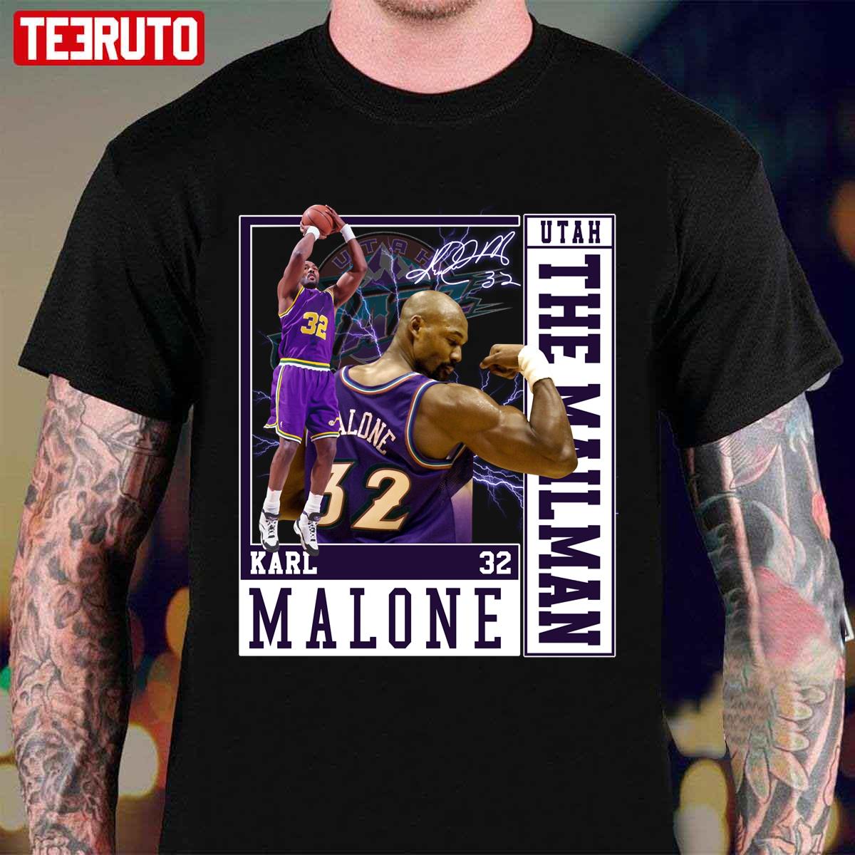 The Mail Man Karl Malone Basketball Legend Vintage Retro 80s 90s Unisex T-Shirt