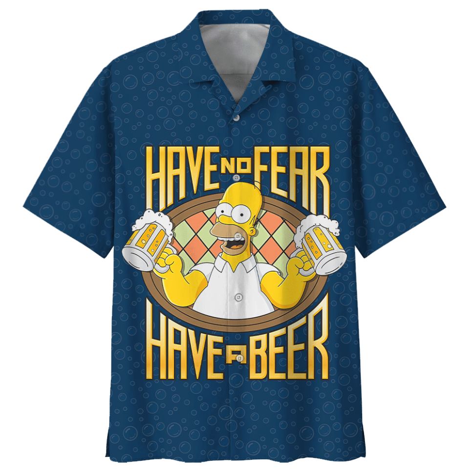 The Simpsons Have No Fear Have A Beer Hawaiian Shirt