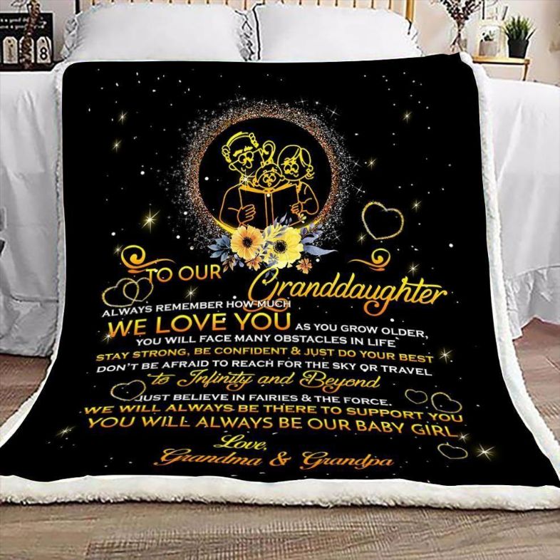 To Granddaughter Fleece Blanket Quilt Blanket From Grandpa And Grandma For Granddaughter Family Blanket
