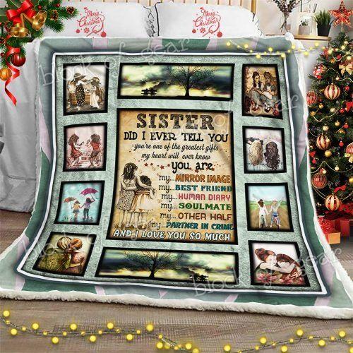 To My Beautiful Sister Fleece Blanket Quilt Blanket Gift For Sister