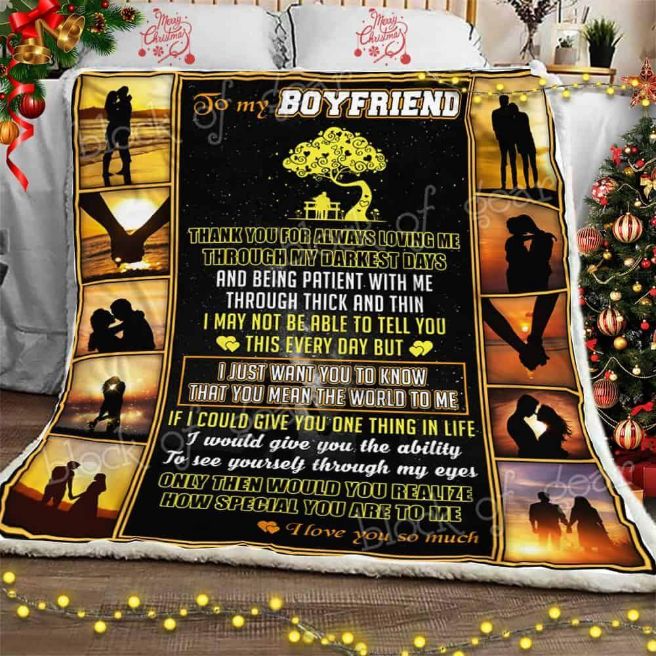 To My Boyfriend Fleece Blanket Quilt Blanket Gift For Boyfriend