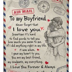 To My Boyfriend Fleece Blanket You Are My Best Friend My Soulmate My Everything For Boyfriend From Girlfriend Valentine Days Birthday