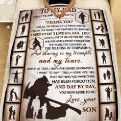 To My Dad For All The Times Son Gift For Dad Firefighter Message Blanket