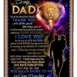 To My Dad For Teaching Me The Meaning Of Compassion Fleece Blanket For Family Birthday Father For Him