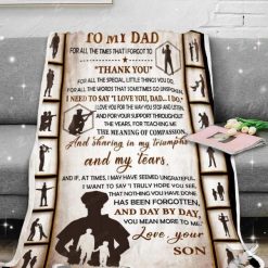 To My Dad Thank You Little Things You Do Police Son For Dad Father’s Day Blanket