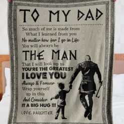 To My Dad Viking I Love You Always And Forever Blanket For Dad From Daughter Birthday