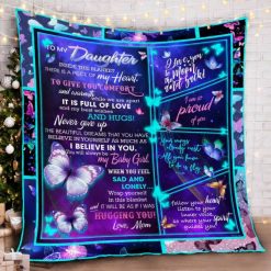 To My Daughter I Love You To The Moon And Back Fleece Blanket For Daughter Birthday From Mom To Daughter