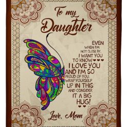 To My Daughter I M So Proud Of You Fleece Blanket For Daughter Birthday From Mom To Daughter