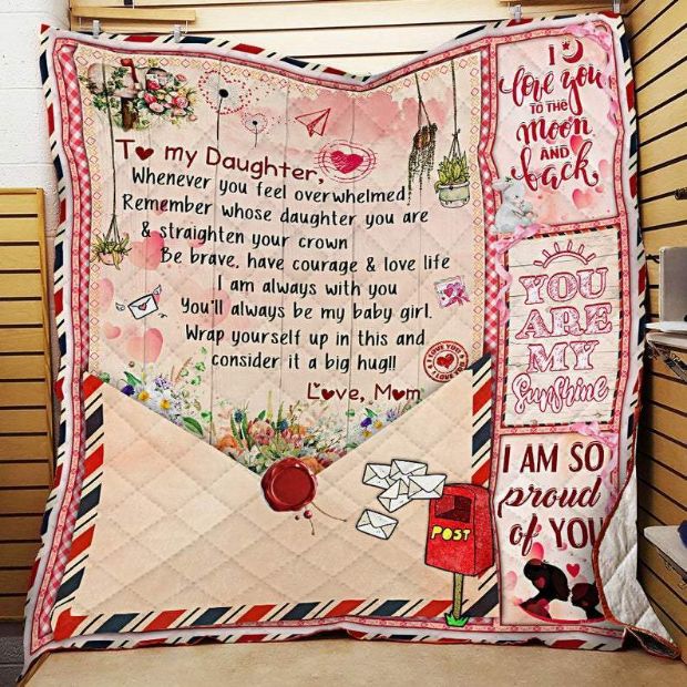 To My Daughter Love Mail Fleece Blanket Quilt Blanket