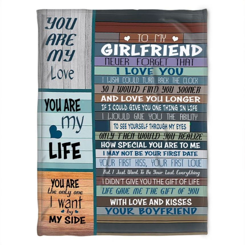 To My Girlfriend Blanket With Love And Kisse Your Boyfriend For Girlfriend Family