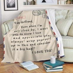 To My Girlfriend Love And Appreciate You Fleece Blanket For Family Birthday Girlfriend Wife Couple