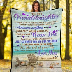 To My Granddaughter Fleece Blanket Quilt Blanket For Granddaughter From Grandma