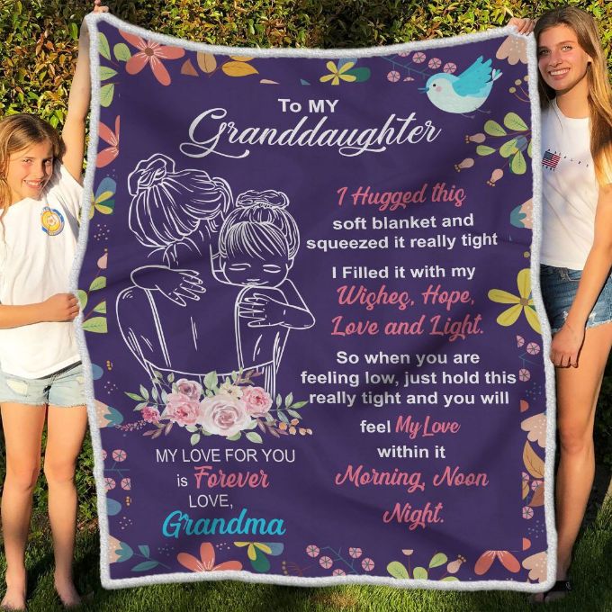 To My Granddaughter Fleece Blanket Quilt Blanket Gift For Granddaughter