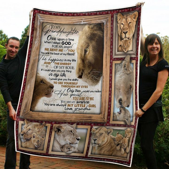 To My Granddaughter Lion King You Are My Angel Sunshine From Grandma Fleece Blanket Quilt Blanket