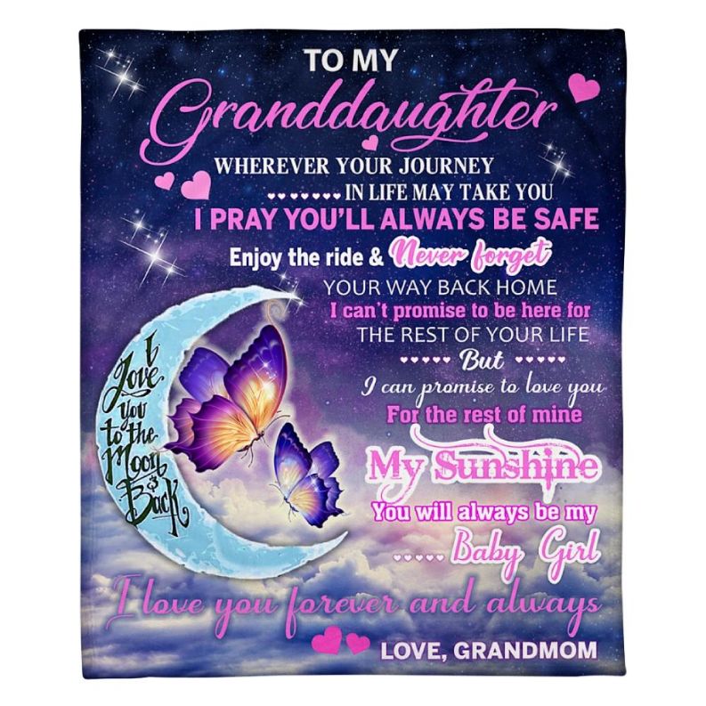 To My Granddaughter Never Forget Fleece Blanket Family Gift Home Decor