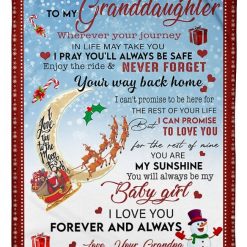 To My Granddaughter Your Way Back Home Christmas Blanket For Granddaughter From Papa Birthday