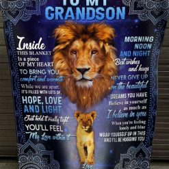 To My Grandson I Believe In You Fleece Blanket Quilt Blanket Christmas Birthday New Year Anniversary Love From Grandmom