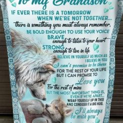 To My Grandson I’ll Always Be With You Fleece Blanket Quilt Blanket For Grandson Brithday From Grandma To Grandson
