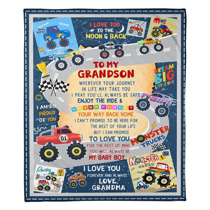 To My Grandson To Love You Fleece Blanket Family Gift Home Decor