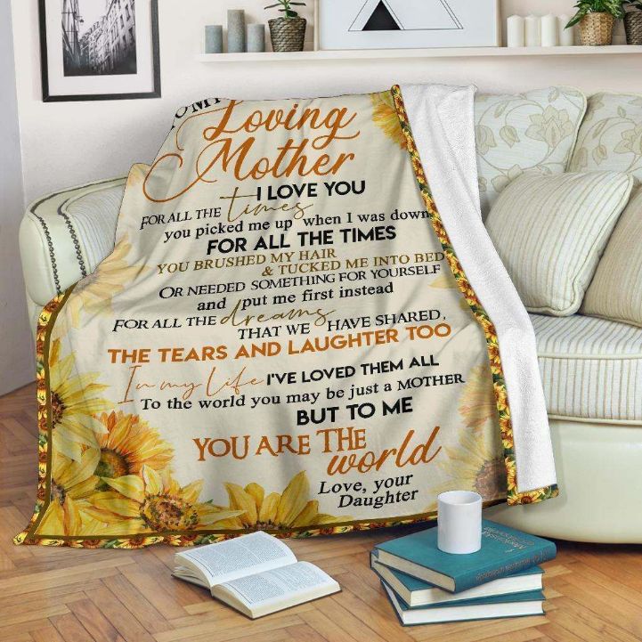 To My Loving Mom Fleece Blanket Quilt Blanket From Daughter For Mom Family Blanket