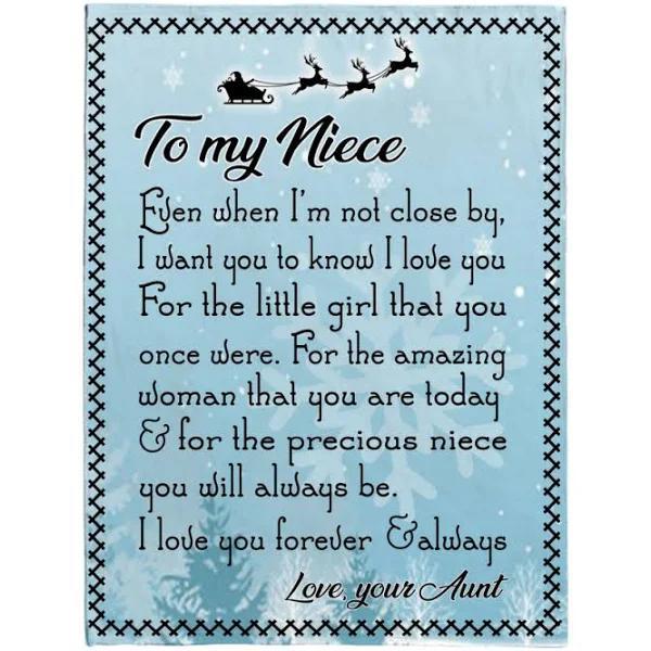 To My Niece Aunt Love You Forever Always Christmas Gift Blanket