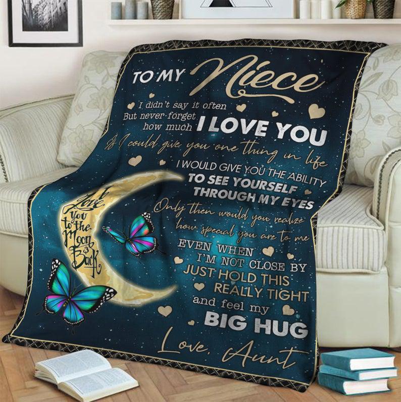 To My Niece I Love You Quilt Blanket Blanket For Women Birthday Anniversary Special