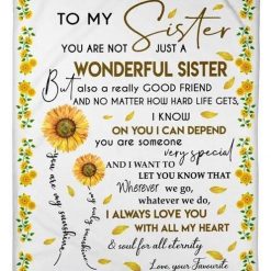 To My Sister Beautiful Gift Fleece Blanket