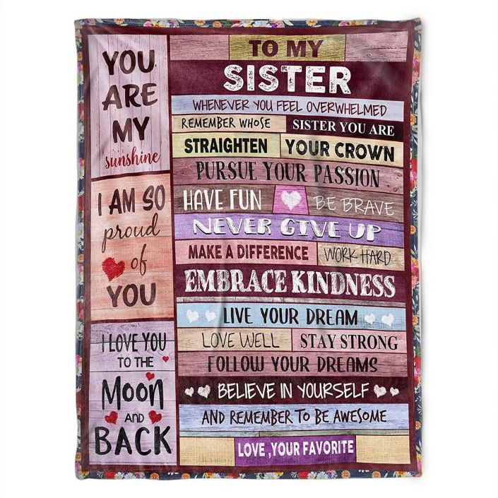 To My Sister Blanket I Love You To The Moon And Back For Sister Family