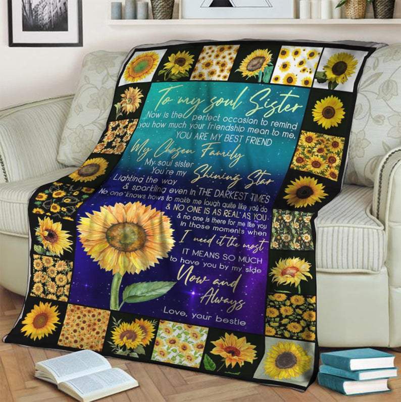 To My Sister Fleece Blanket You Are My Shinning Star Lighting The Way Sparkling For Bestie For Family For Friend Bedding