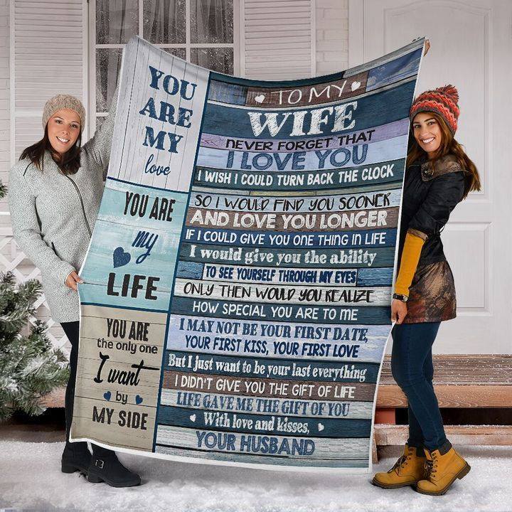 To My Wife You Are My Love Fleece Blanket Quilt Blanket Christmas Birthday New Year Anniversary Valentine Love From Husband