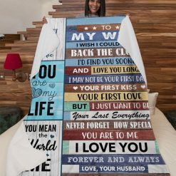 To My Wife You Are My Love Fleece Blanket Quilt Blanket Gift For Wife