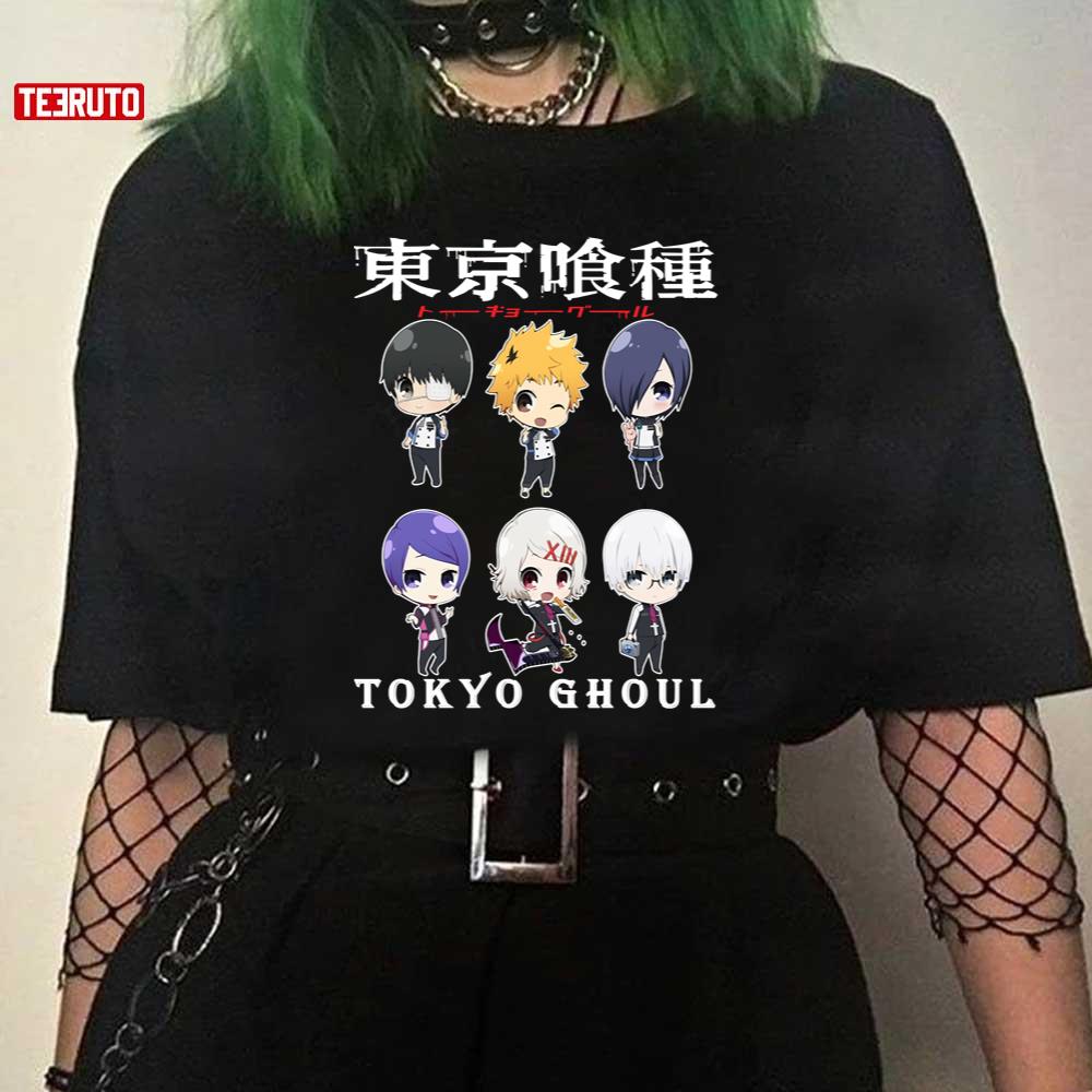 Tokyo Ghoul Characters Anime Cute Chibi Style Unisex T-Shirt