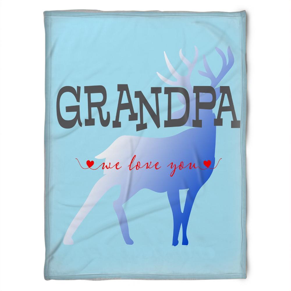 To My Grandpa Heart To Heart We Love You Grandpa Fleece Blanket For Grandparents From Granddaughter For Grandson Bedding