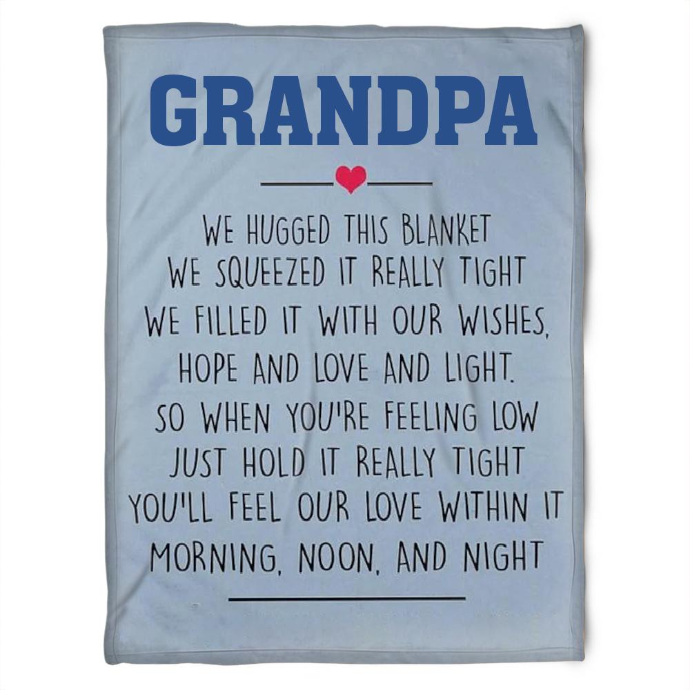 To My Grandpa Hope And Love And Light Fleece Blanket For Grandparents From Granddaughter For Grandson Sofa