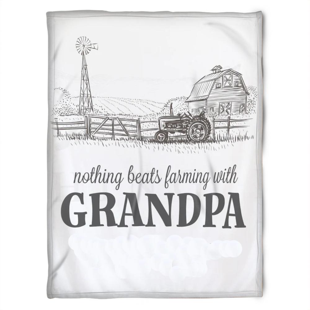 To-My-Grandpa-Nothing-Beats-Farming-With-Grandpa-Fleece-Blanket-For-Grandparents-From-Granddaughter-For-Grandson-Bedding